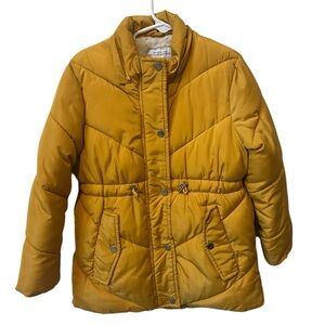 Mustard yellow puffer jacket for girls aged 6